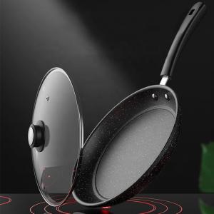 Factory Direct Sale Thickened Black Iron Cooking Frying Pan Medical Stone Nonstick Fry Pan With Lid