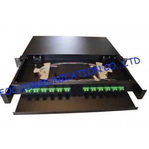 China Drawer Type Fiber Optic Distribution Box 1U 12Ports Full Loaded With SC Pigtail wholesale