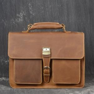 Laptop Leather Briefcase For 17 Inch Laptop