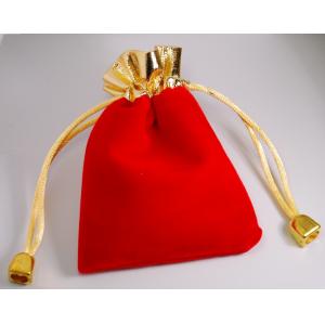 China 50 jewelry pouches - Gold top velvet pouches, jewelry bags, red color, 10cmX8cm supplier