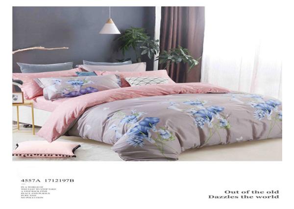 Natural 200TC 100% Cotton Home Bedding Sets With Customized Pattern