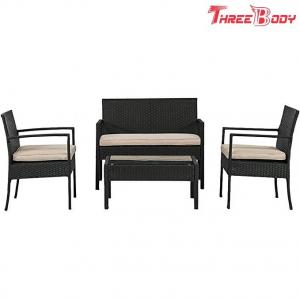 China Wicker Outdoor Garden Furniture Rattan Patio Table And Chairs With Cushions supplier