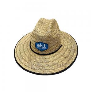 China 11.5 Cm Brim​ Woven Sun Hats , Outdoor Surfing Lifeguard Straw Hats supplier