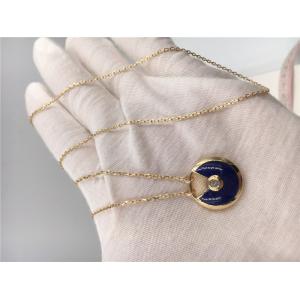 Dark Blue Lapis Lazuli  Luxury Gold Jewelry 18K Real Gold Chains With Pendants