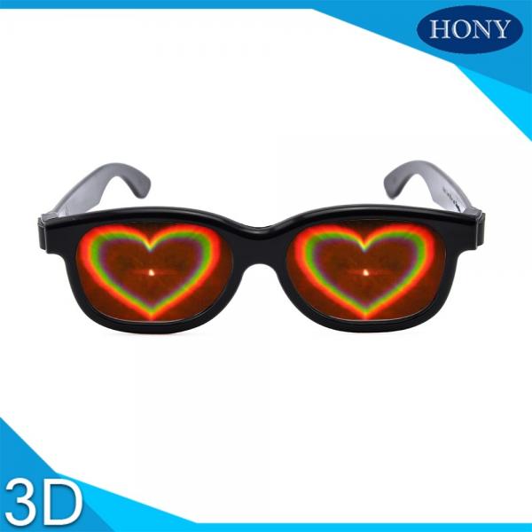 ABS Frame Heart 3D Diffraction Glasses Black Frame for wedding party