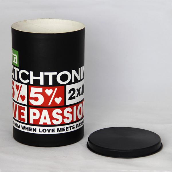 Fashional Black Cylindrical Paper Can Packaging for Underwear and T-shirt