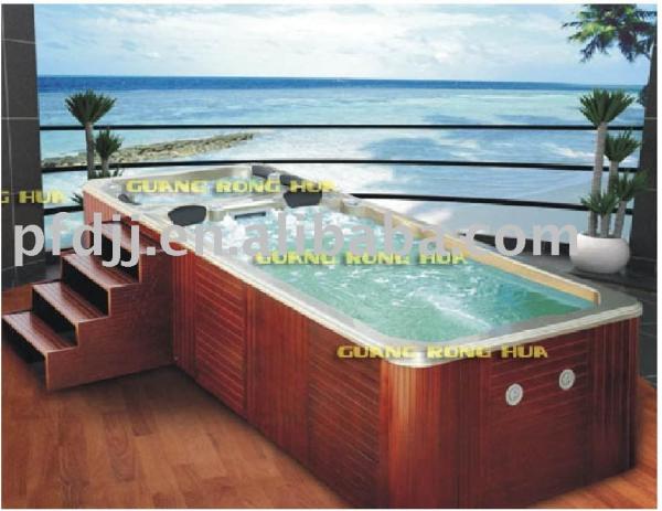 Ponfit Rectangular Whirlpool Tub 5 Person Whirlpool Spa Tub Balboa Control System