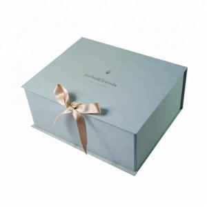 China Ribbon Closure Style Jewelry Packaging Boxes , Folding Gift Packaging Box Durable supplier
