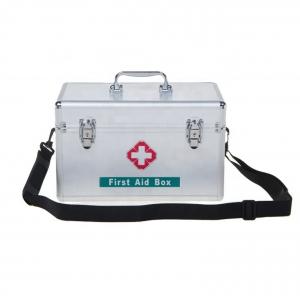 Aluminium Shoulder strap Emergency Medical Supplies box workshop metal First Aid box Storage case  with lock