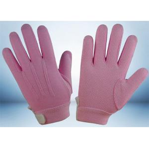 Dyed Colors Cotton Work Gloves Magic Tape On Wrist 145gsm Fabric Weight