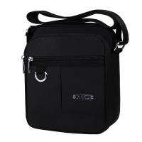 China Travel Shoulder Messenger Bag 2 Sizes Black Nylon Crossbody Bag Casual Waterproof on sale