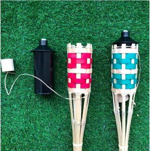 Wicks Covers Natural Bamboo Torch For Garden Lighting, Luau Party