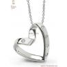 Wholesale Brass Clear CZ bezel setting Rotary dangling heart pendant with white