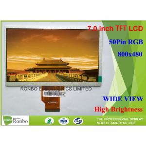 China Wide View Angle TFT LCD Display 7 Inch 800 * 480 Resolution 500cd / M² Brightness supplier