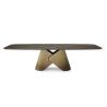 China Mesa de comedor de gran tamaño de forma de barco base de cerámica de mármol con 8-10 sillas wholesale