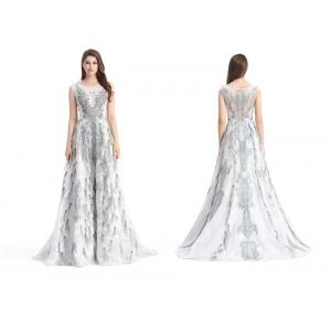 China Floor Length Beaded Sexy Prom Dresses , Vintage Sleeveless Ball Gown Prom Dresses supplier