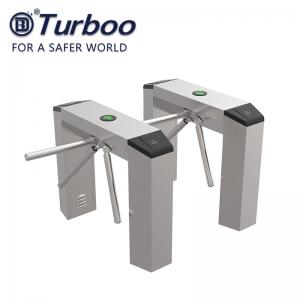 China SUS201 Tripod Turnstile Gate Barrier With Bi Direction Two RFID Readers supplier