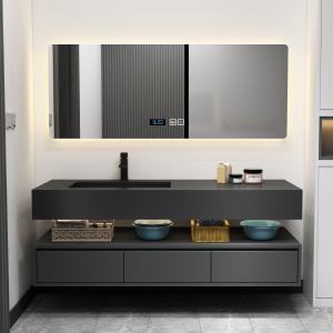 Luxury Rock Plate Integrated Bathroom Cabinet Hotel Toilet Wash Basin