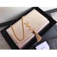 China Adjustable Straps Polyester Saint Laurent YSL Woc Bag With Zipper Closure Silver on sale