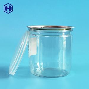 Easy Open Ends Clear Plastic Cans Stackable Airtight Plastic Round Jar