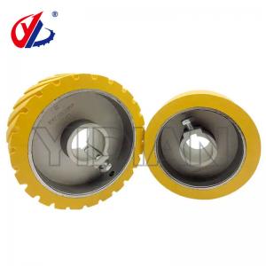Yellow Feeding Roller Rubber Wheel With Aluminum Core For Woodworking Double Side Planer Machine