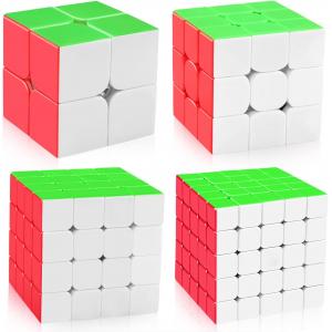 Multicolor Magnetic Rubik'S Cube Set With 2x2 3x3 4x4 5x5 Series For Present Collection
