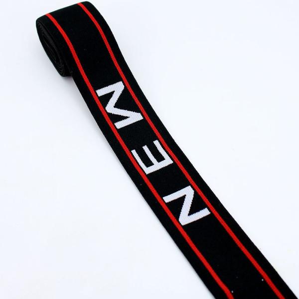 Cuffs waistband headband 4cm nylon elastic band custom logo knitted elastic jacquard band