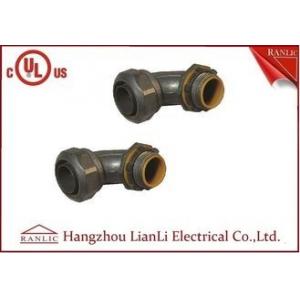 Liquid Tight Flexible Metal Conduit Fittings 90 Degree Connector With Insulated Throat