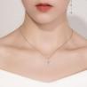 3x2cm Sterling Silver Necklace Chains AAAAA CZ White Gold Plated Necklace