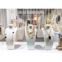 China Handmade Fiberglass Mannequin Torso White Necklace Display Rack Height 45cm on sale