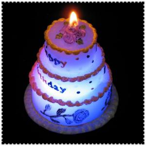 LED color changing candle with cake shapes,paraffin material