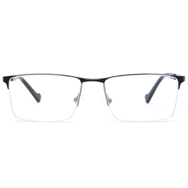 17mm Bridge Man Half Rim Metal Optical Frame Square Spectacle Eyewear