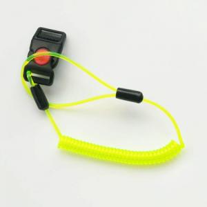 China Green Plastic Spiral Hard Hat 2mm Cord Tether Coil Strap supplier