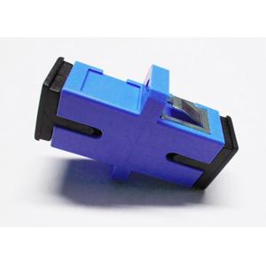 China Ceramic Fiber Ferrule Blue SC UPC SM Simplex Fiber Optic Adapter with long flange supplier