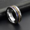 China 8mm Fashion Men's Guitar String Silver Tungsten Ring with Blue Sandstone Inlay Third Party Appraisal Diamond Shape Other wholesale