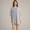 China Plain Round Neck Casual Dress Yarn Dyed Summer Linen Shift Dresses For Women wholesale