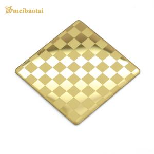 8K Gold Mirror Etching Stainless Steel Sheet Cold Rolled SS Plate