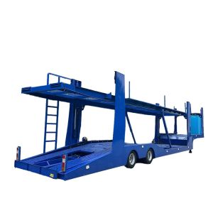 China CIMC 2 ou 3 essieux camion de type squelette 5 à 10 véhicules de transport Tandem Trailer avec rampe Double pont Auto Carrier Semi-remorque supplier