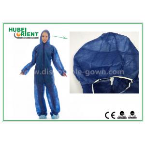 China Disposable Non woven long sleeve coveralls With Elastic Wrists and Ankles , Size custom supplier