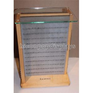 China Desktop Wooden Glass Retail Jewelry Display For Fashion Accessories / Earrings supplier