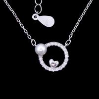 China Korean Style Silver Pearl Necklace Freshwater Pearl With Round Heart Shape on sale