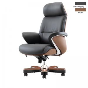 China Adjustable Lifting Function Lift Chair Italian Light Luxury Leather Boss Office Chair supplier