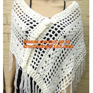 China Crochet Scarf Women Pashmina Fur Designer Wrap Scarf Handmade Crocheted Multiwearing supplier