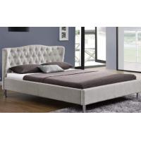 China SGS OEM Plywood Platform Bed Frame Modern King Size Bed Gray on sale