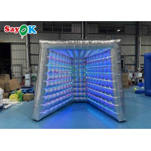 Oxford Inflatable Photo Booth For Birthday V Shape Photo Booth Enclosure Backdrop Stand With Light