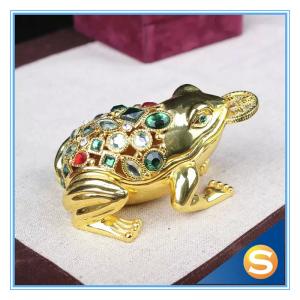 China Custom Fashion Animal Shape Rhinestone Frog Trinket Box For Gift AB108A supplier