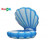 China Blue And White Sea Giant Inflatable Clam Shell Stage Decoration With Led on sale