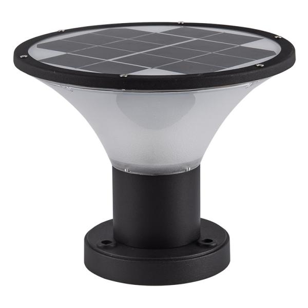 China Tampão posto solar conduzido moderno do cargo da porta da luz da coluna, luz solar preto e branco supplier