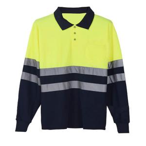 Long sleeve Reflective Safety Hi Vis Polo Shirt OEM breathable quick dry work wear unisex heat sublimation printed