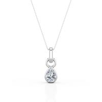 China 0.33 Carat Pear Cut CZ - Solitaire - Bezel Setting Pendant Necklace - 10K White Gold on sale